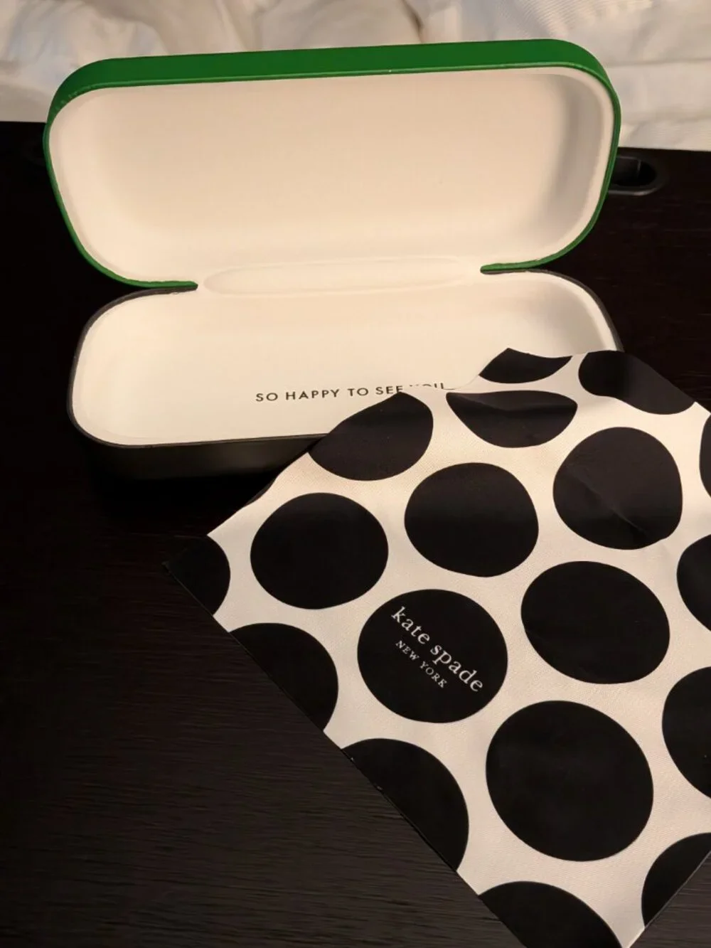 NEW SMALL/REGULAR Kate Spade Green and Black Eyeglasses Sunglasses Case